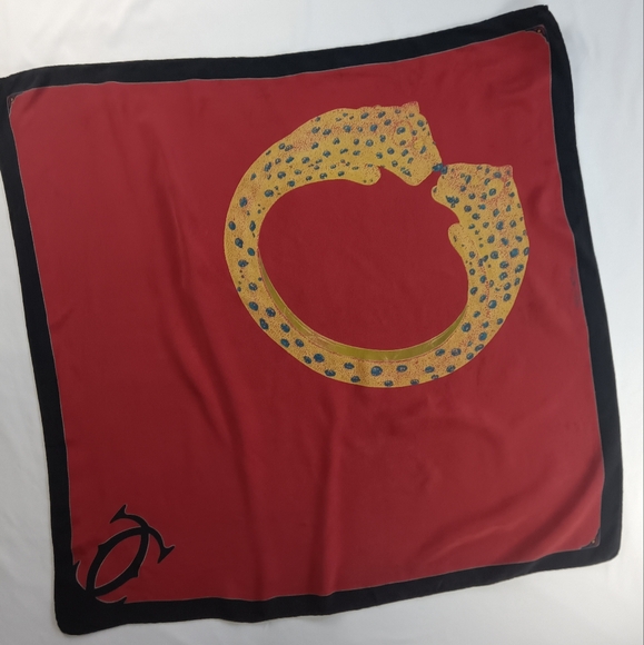 must de Cartier Paris Womens Vintage Silk Scarf. - Picture 3 of 14